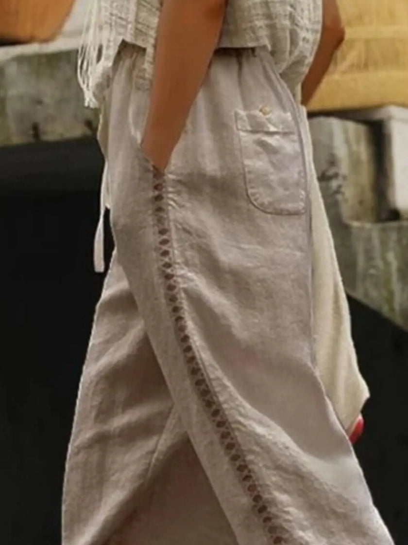 Hollow Out Trim Cropped Pants  Style Ratio