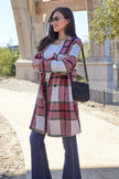 Double Take Plaid Button Up Lapel Collar Coat  Style Ratio