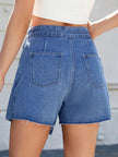 Frayed Hem Asymmetrical Denim Skort  Style Ratio