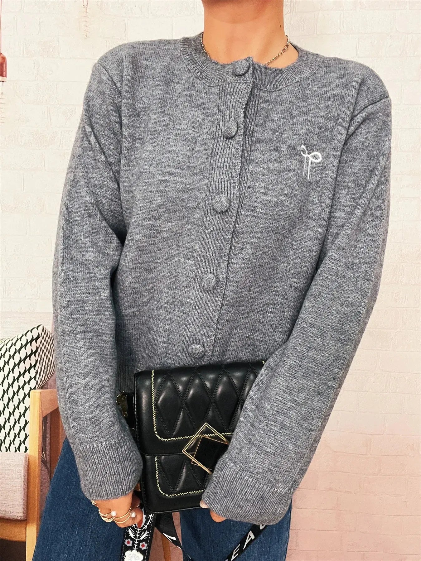 Button Up Long Sleeve Cardigan  Style Ratio