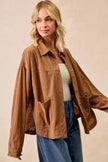 BiBi Corduroy Relaxed Fit Long Sleeve Shacket  Style Ratio