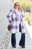 Double Take Plaid Button Up Lapel Collar Coat  Style Ratio