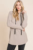 Bombom Contrast Drawstring Drop Shoulder Knit Hoodie  Style Ratio