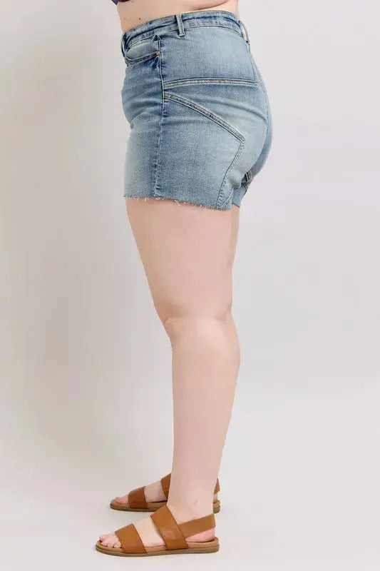 Judy Blue High Waist Star Seam Detail Denim Shorts  Style Ratio