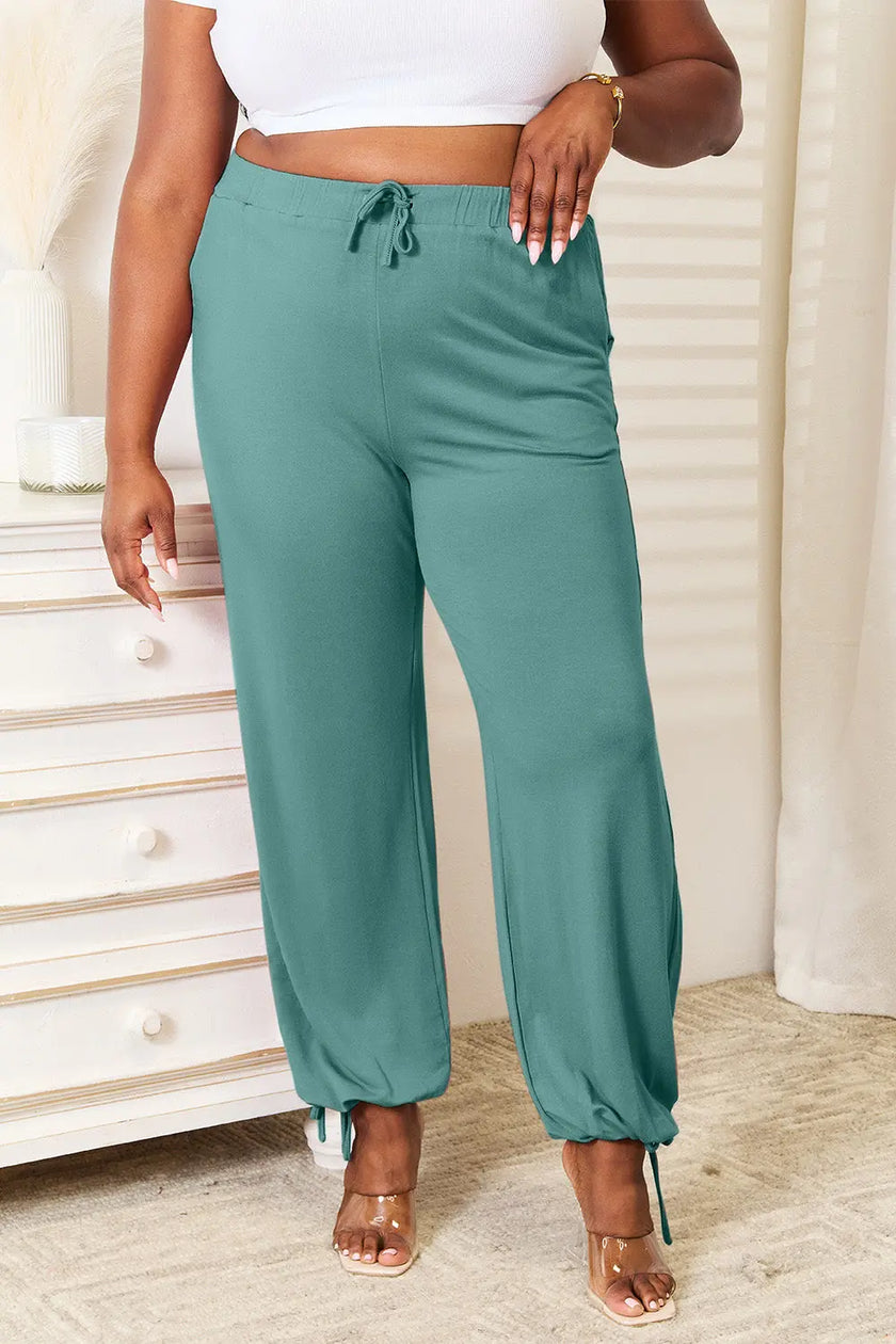 Basic Bae Full Size Soft Rayon Drawstring Joggers  Style Ratio