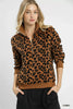 Umgee Leopard Print Quarter-Zip Sweatshirt  Style Ratio