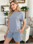 Double Take Short Sleeve Shirt and Drawstring Shorts Set  Style Ratio