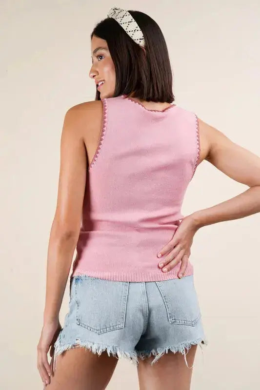Very J Blanket Style Sleeveless Knit Tank  Style Ratio