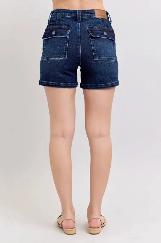 Judy Blue High Waist Back Flap Pocket Denim Shorts  Style Ratio