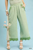 Umgee Stripe Scallop Hem Wide Leg Pants  Style Ratio