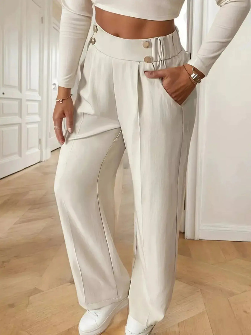 Full Size High Waisted Wide Leg Pants  Style Ratio