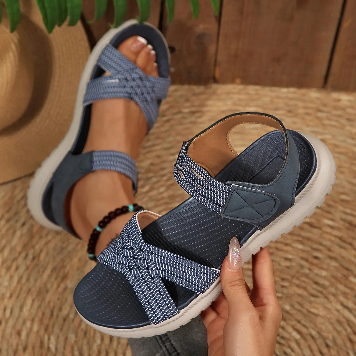 Open Toe Woven Strap Sandals  Style Ratio
