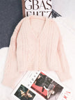 Cable Knit Button-Up Cardigan  Style Ratio