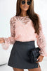 Flower Dotted Ruffled Sleeve Mesh Top  Style Ratio