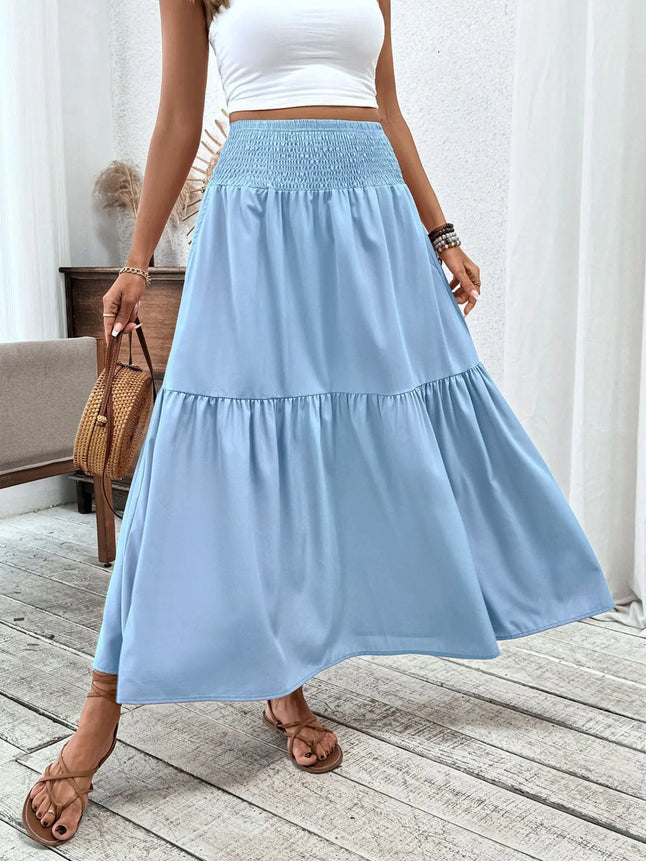 Smocked Waist Tiered Skirt  Style Ratio
