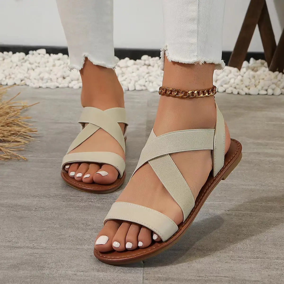 Open Toe Crisscross Sandals  Style Ratio