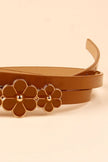 Flower Decor Skinny PU Belt  Style Ratio