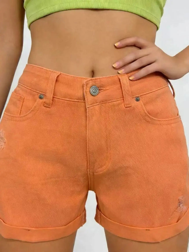Ripped High Waisted Denim Shorts  Style Ratio