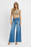 RISEN Mid Rise Wide Front Patch Pocket Jeans  Style Ratio
