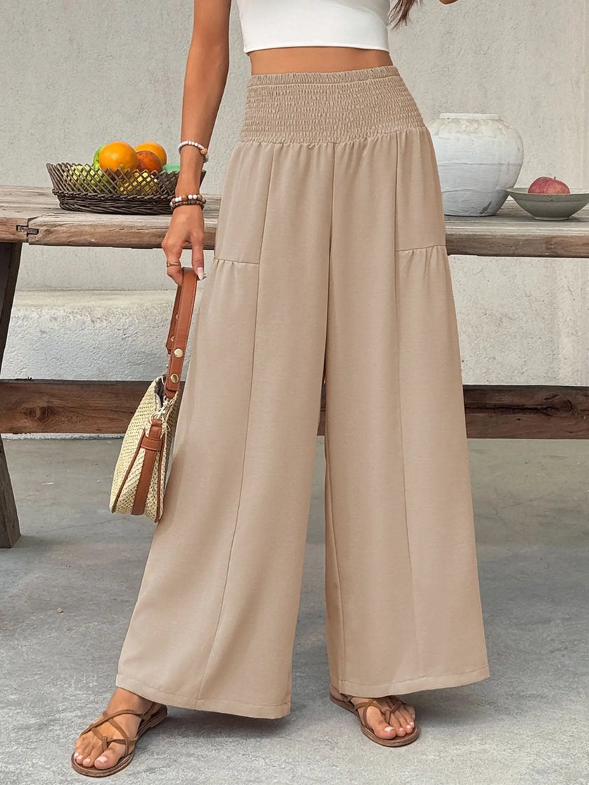 Smocked Waist Wide Leg Pants - Style Ratio