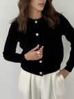 Button Up Texture Knit Cardigan  Style Ratio