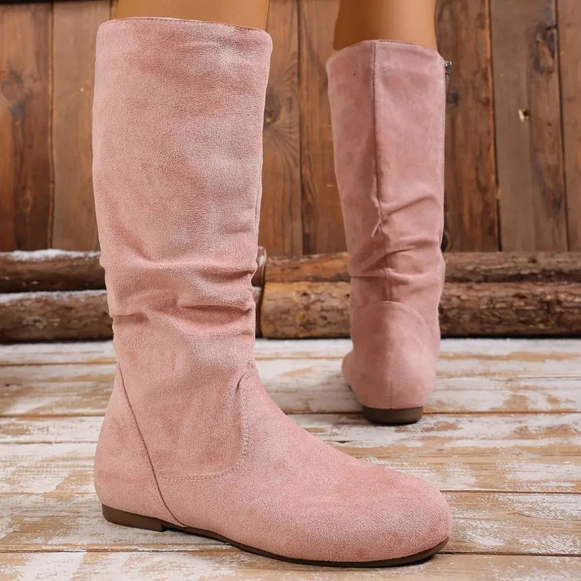 Round Toe Side Zip Boots  Style Ratio