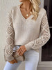 V-Neck Hollow-Out Sleeve Knit Sweater  Style Ratio