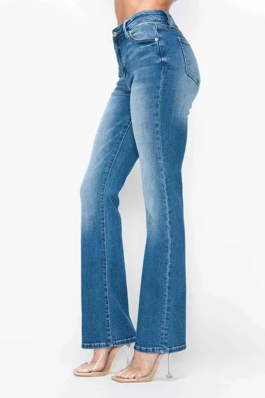 bytos Full Size Distressed High Rise Jeans with Pockets  Style Ratio