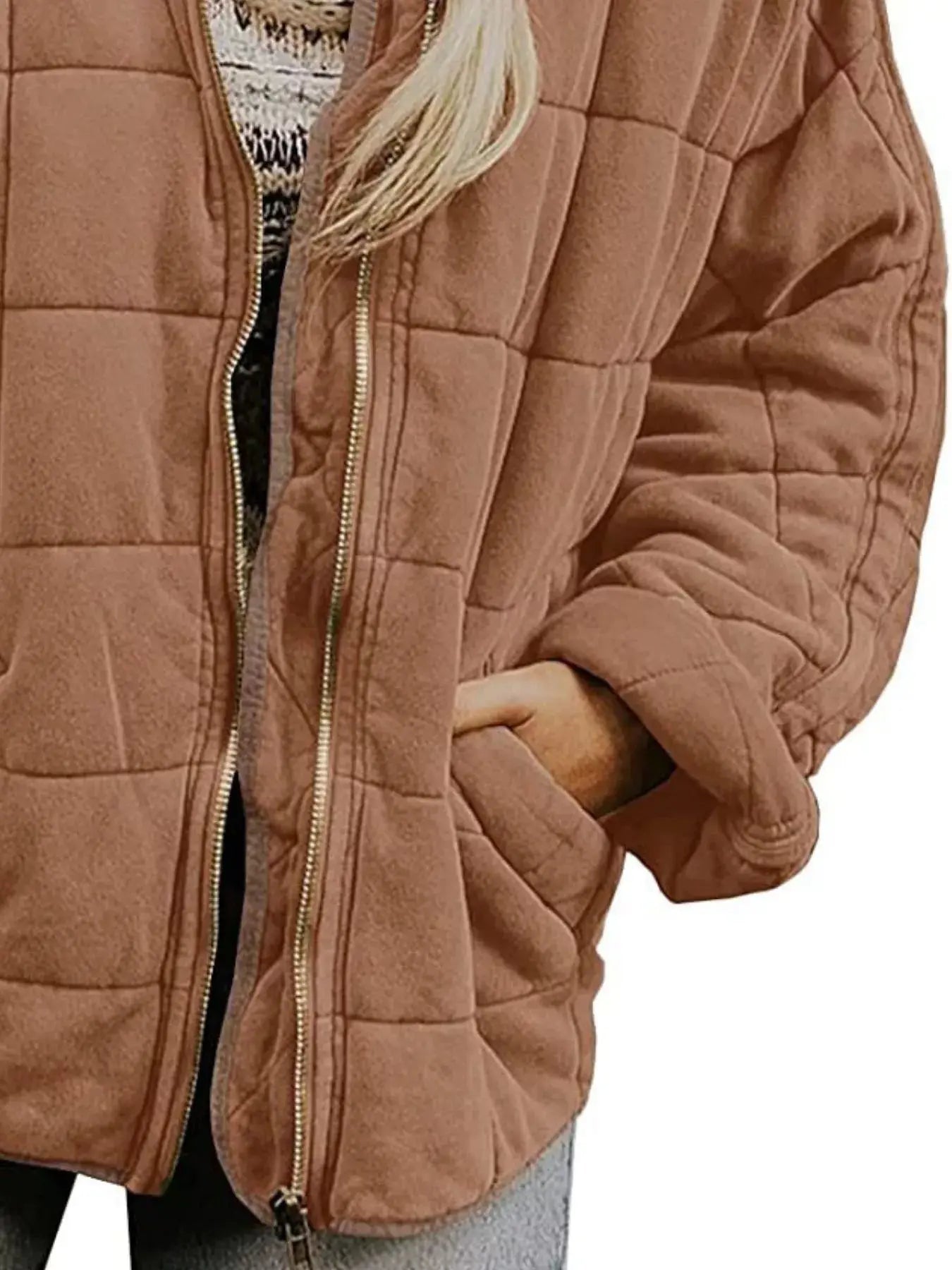 Quilted Zip Up Outerwear  Style Ratio