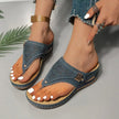 Round Toe Thick Bottom Herringbone Style Sandals - Style Ratio