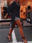 Extra Long Solid Color Long Sleeve Shirt  Style Ratio
