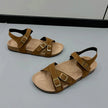 Open Toe Flat Buckle Sandals - Style Ratio