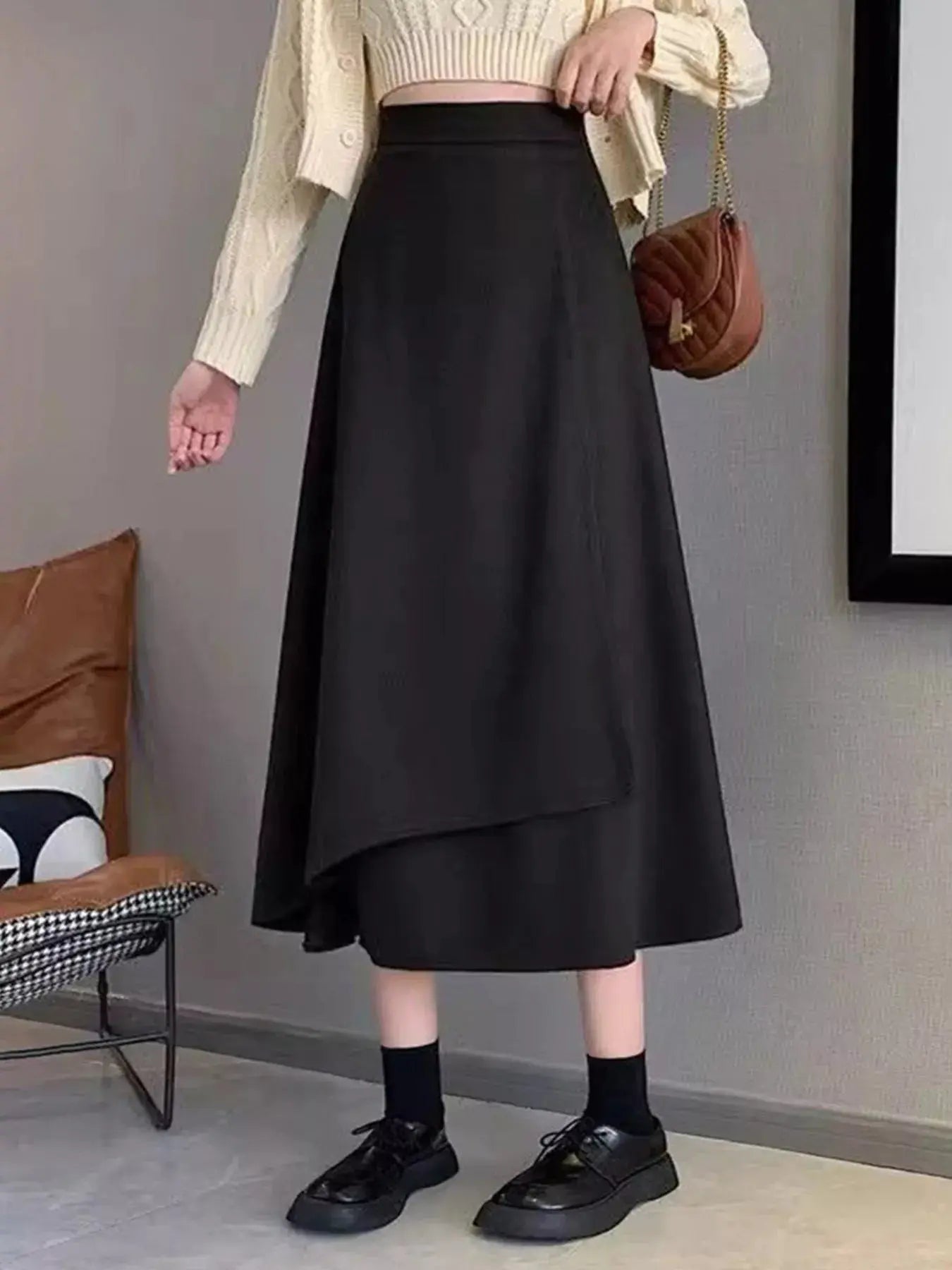 Asymmetrical Hem A-Line Skirt  Style Ratio