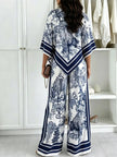 Asymmetrical Printed Top and Wide-Leg Pants Set  Style Ratio