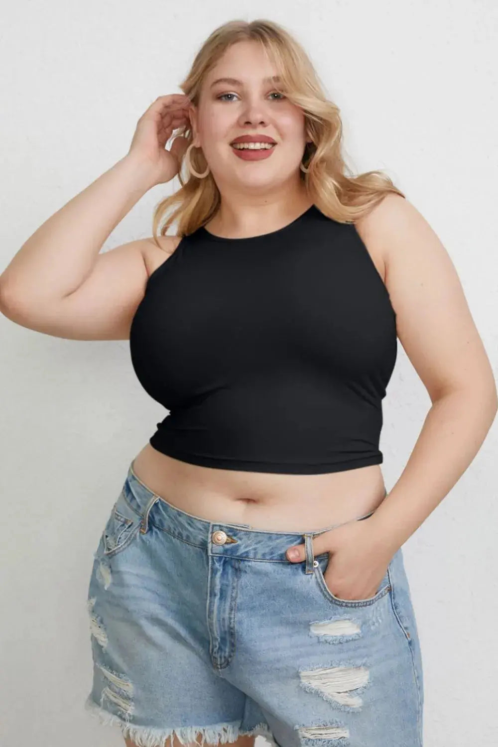 Basic Bae Full Size Round Neck Slim Tank  Style Ratio