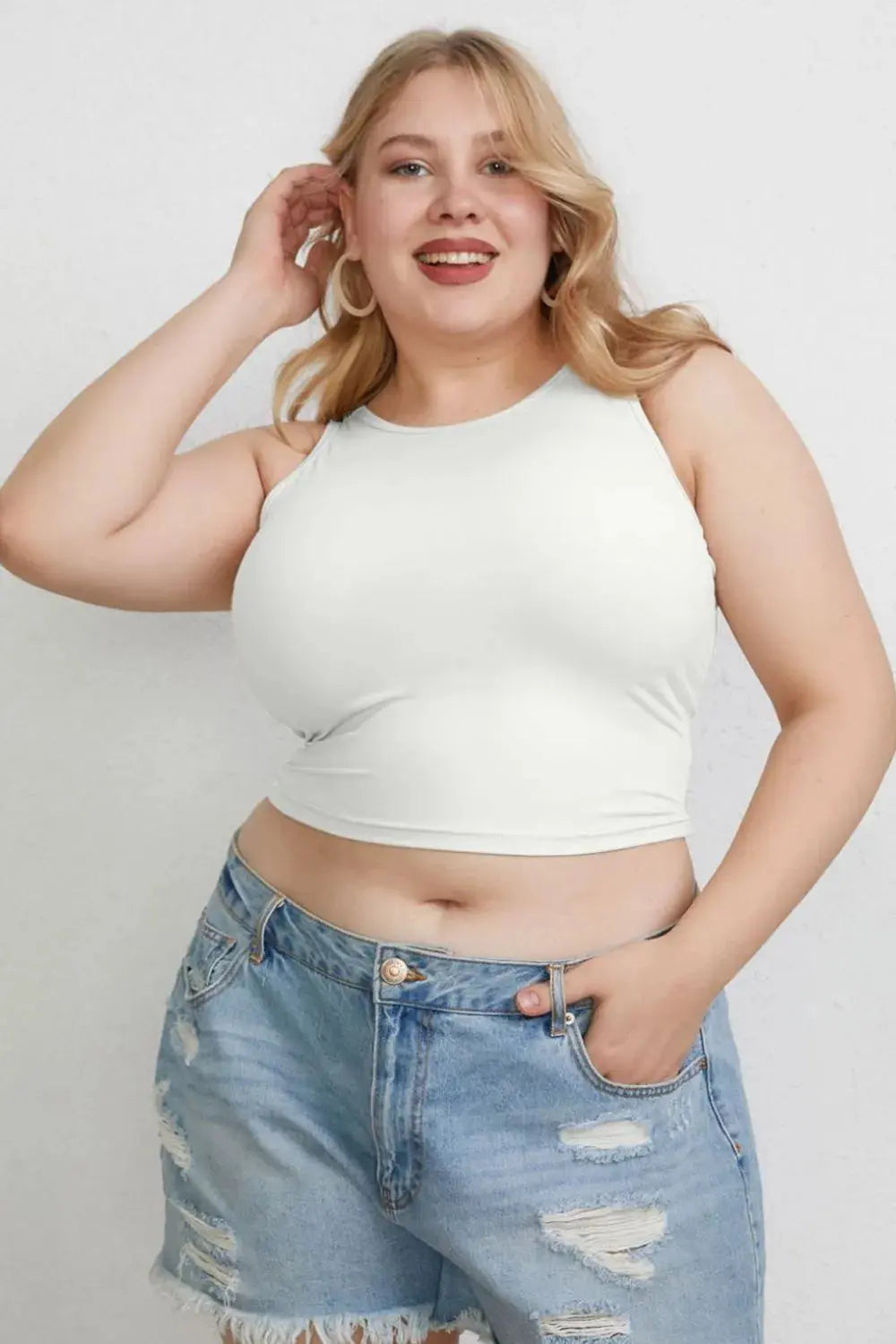 Basic Bae Full Size Round Neck Slim Tank  Style Ratio