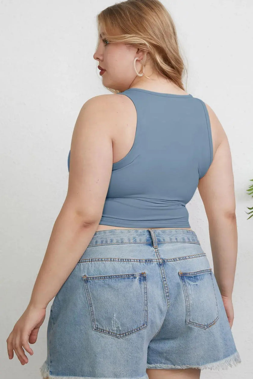 Basic Bae Full Size Round Neck Slim Tank  Style Ratio