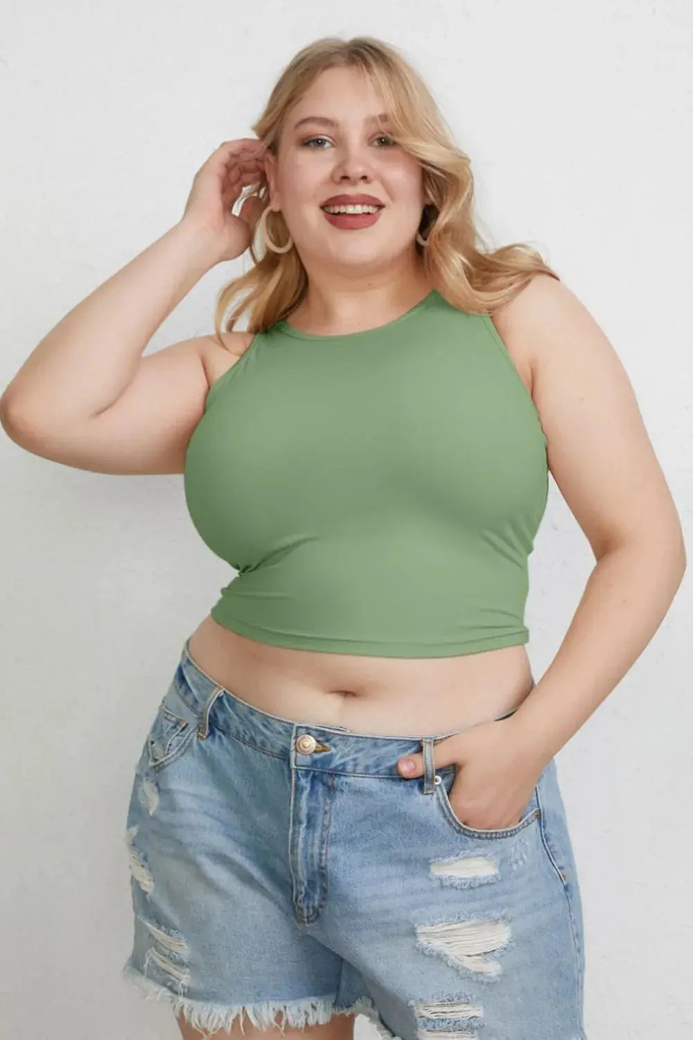 Basic Bae Full Size Round Neck Slim Tank  Style Ratio