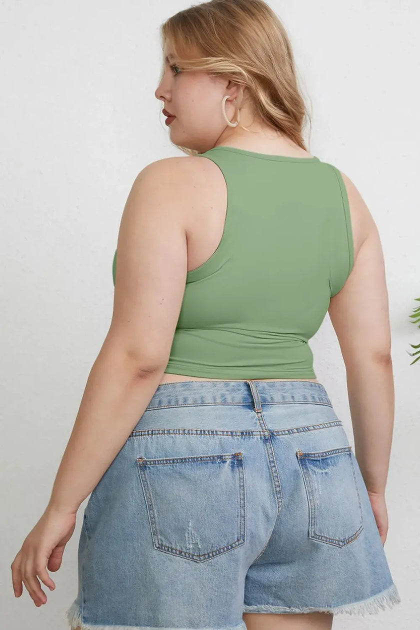 Basic Bae Full Size Round Neck Slim Tank  Style Ratio