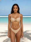 Beige Luxe Maxi 3 Piece Bikini Set Star Fish  Style Ratio