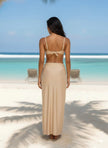 Beige Luxe Maxi 3 Piece Bikini Set Star Fish  Style Ratio