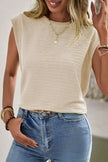 Beige Solid Textured Batwing Sleeve Crew Neck Top  Style Ratio