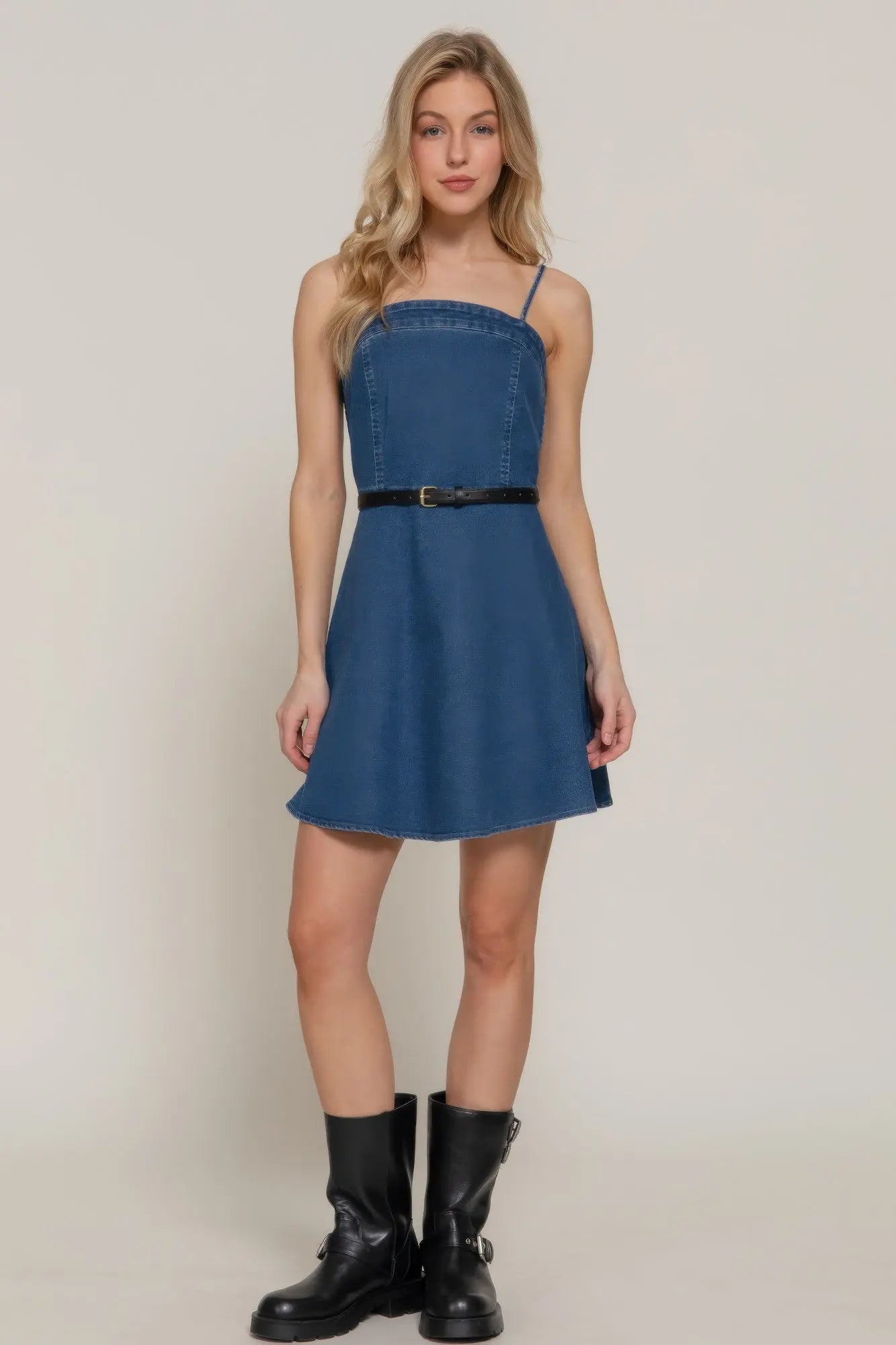 Belted Cami A-line Mini Dress  Style Ratio
