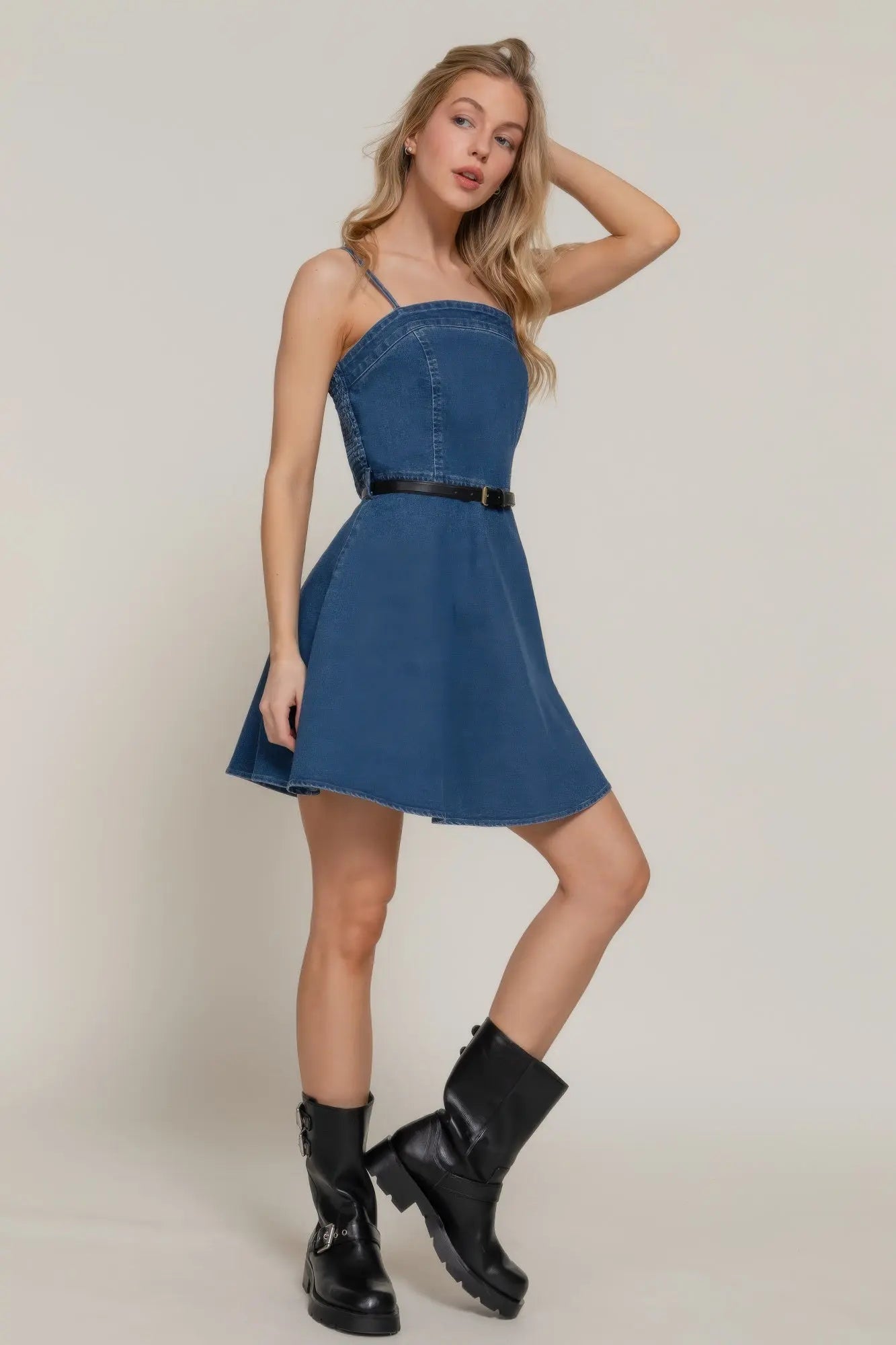 Belted Cami A-line Mini Dress  Style Ratio