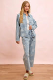 BiBi Printed Washed Denim Jacket With Pocket  Style Ratio