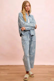 BiBi Printed Washed Denim Jacket With Pocket  Style Ratio
