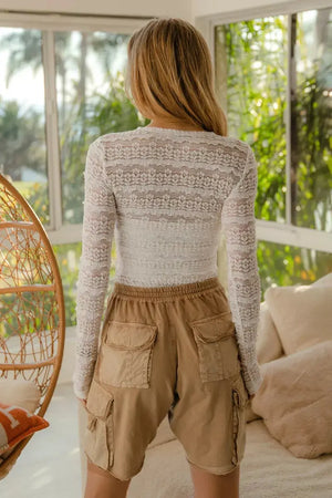 BiBi Ruffles Detail Flower Lace Top  Style Ratio