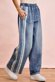 BiBi Washed Lace Contrast Sided Jeans  Style Ratio