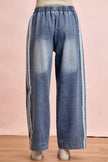 BiBi Washed Lace Contrast Sided Jeans  Style Ratio
