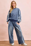 BiBi Washed Lace Contrast Sided Jeans  Style Ratio
